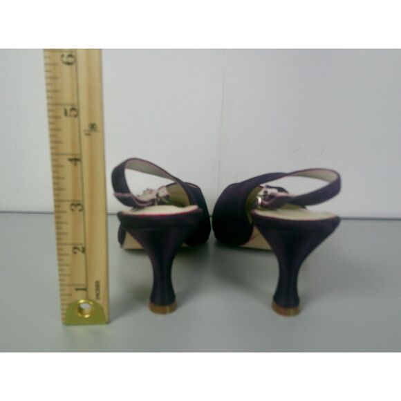 COLORIFFICS WOMEN PURPLE SQUARED TOE SLING BACK 2 INCH HEELS. SIZE 8W - Picture 3 of 4